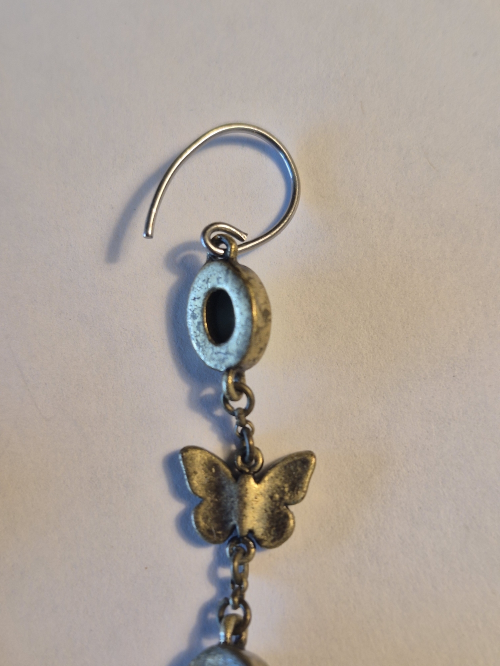 Fossil Turquoise Butterfly Bee Dangle Earrings - Picture 6 of 6